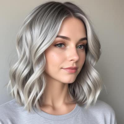 zilverblonde lob