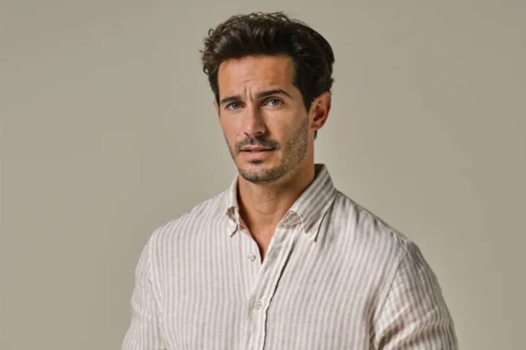 man met linnen blouse