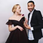 Man en vrouw in Nette uitgaanskleding