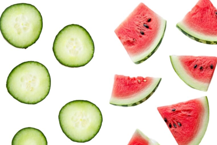 komkommer en watermeloen schijven