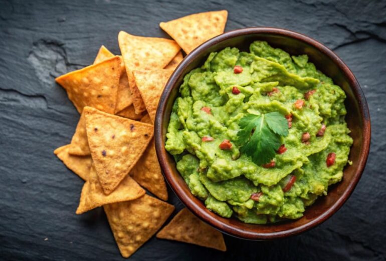 guacamole met tortilla chips