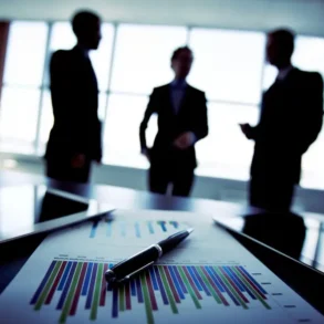 drie zakenmensen onverleggen met op de voorgrond een tablet en document