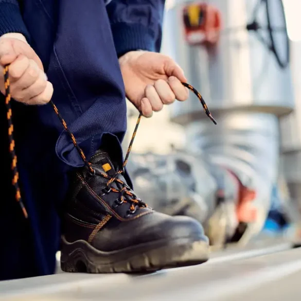 Werkschoenen op de werkvloer