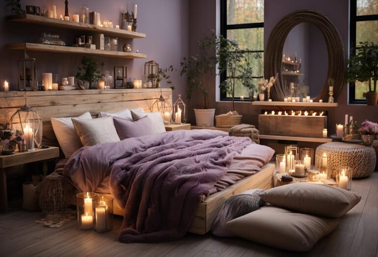 romantische slaapkamer ingericht volgens richtlijnen van feng shui
