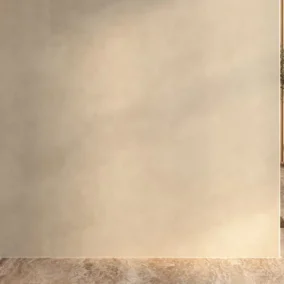 Vrijstaand beige paneel in minimalistische kamer