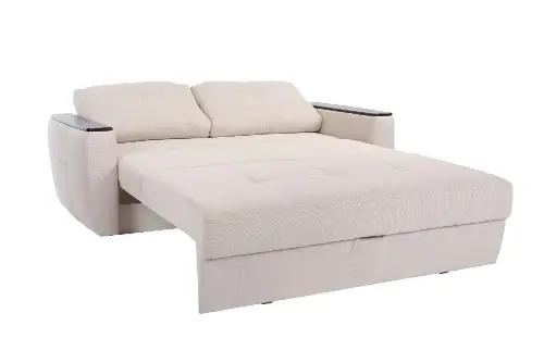 Comfortabele beige slaapbank met kussens