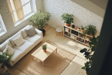 woonkamer van boven af