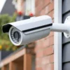 beveiligingscamera aan muur bevestigd