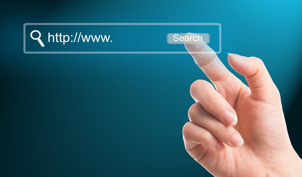 Scherm om website te zoeken